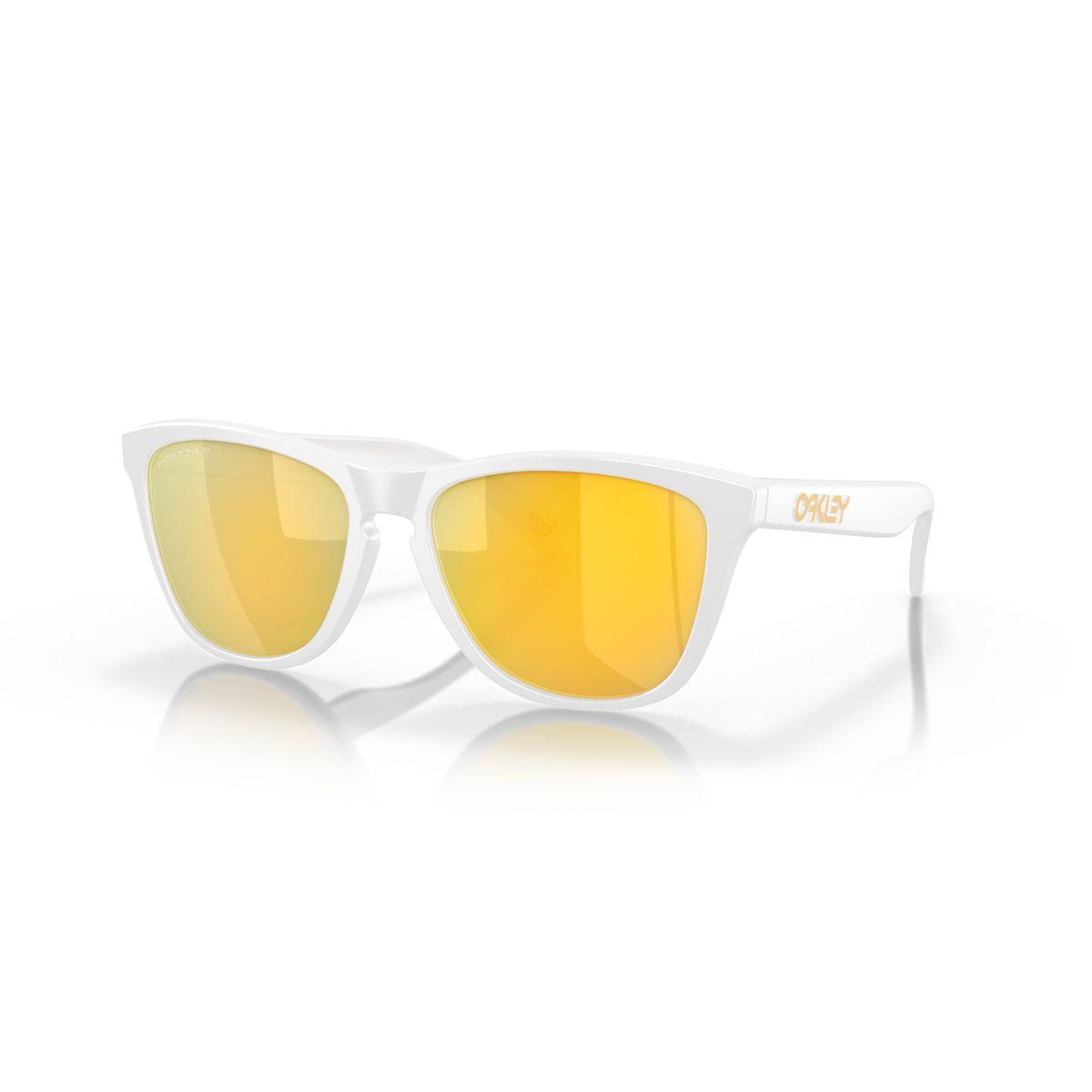 Oakley Frogskins (Low Bridge Fit) Matte White/Prizm 24K Polarized 0OO9245-9245D9 - Cam2