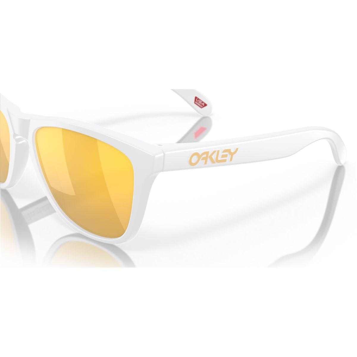 Oakley Frogskins (Low Bridge Fit) Matte White/Prizm 24K Polarized 0OO9245-9245D9 - Cam2