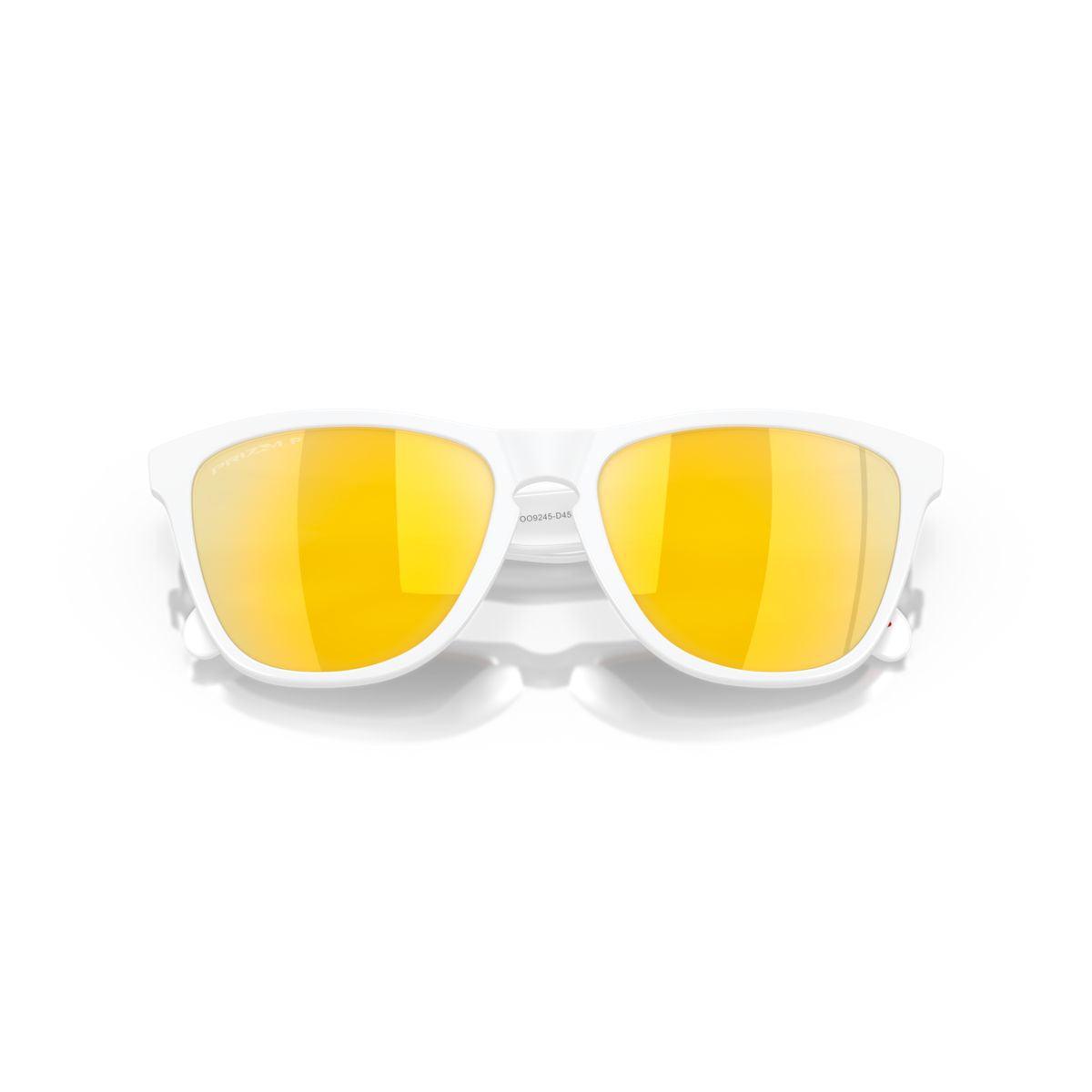 Oakley Frogskins (Low Bridge Fit) Matte White/Prizm 24K Polarized 0OO9245-9245D9 - Cam2